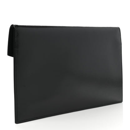 Saint Laurent Smooth Shiny Calfskin Monogram Uptown Pouch Black 3 of 8