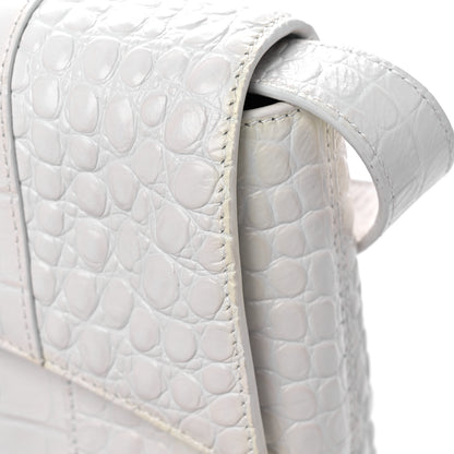 Balenciaga Extra Supple Calfskin Crocodile Embossed XS Downtown Shoulder Bag White 19 of 21