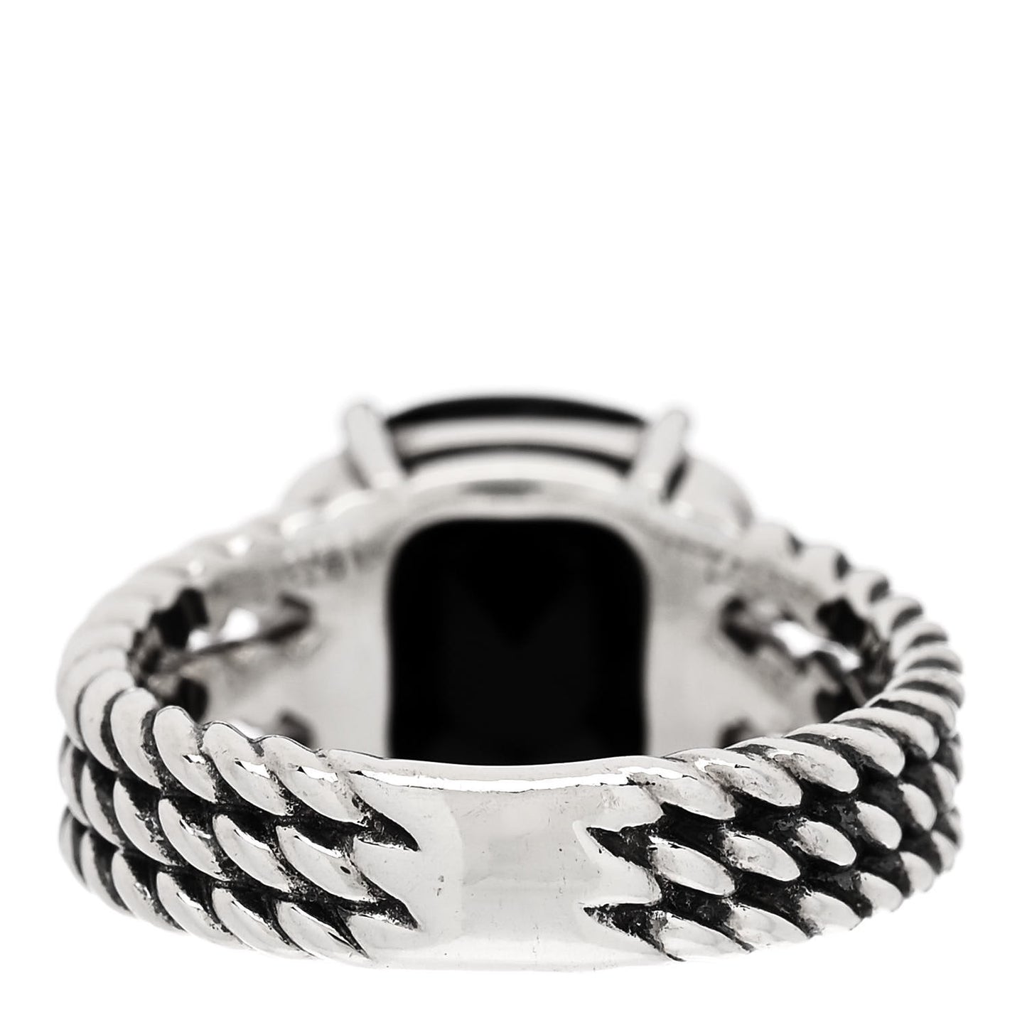Sterling Silver Diamond Black Onyx 10mm Petite Wheaton Ring 49 5