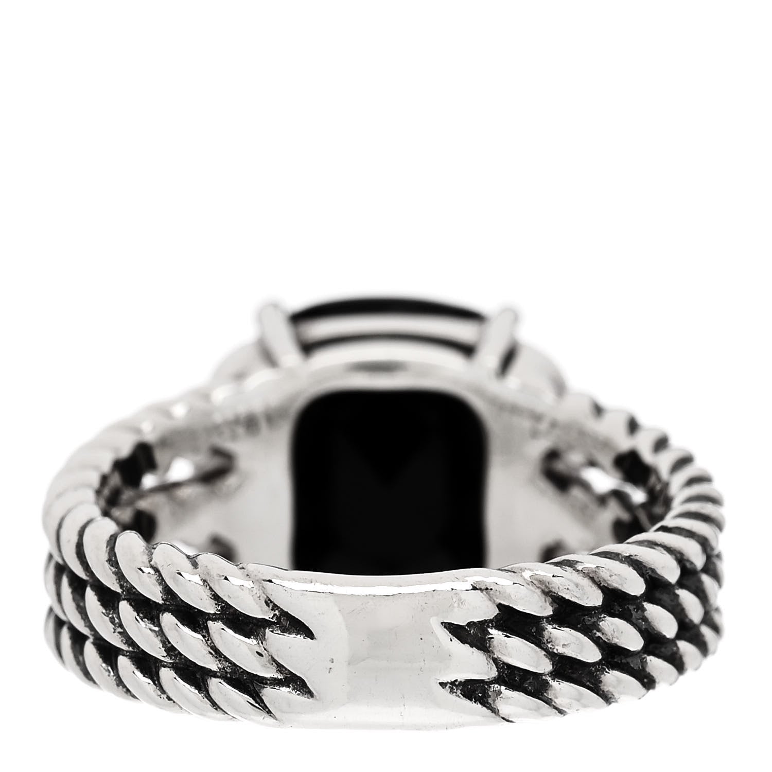 David Yurman Sterling Silver Diamond Black Onyx 10mm Petite Wheaton Ring 49 5 4 of 6