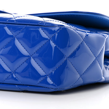 Chanel Patent Quilted Large Coco Shine Flap Blue 9 of 14