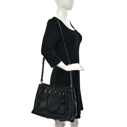 Prada Vitello Daino Tote Black 2 of 12