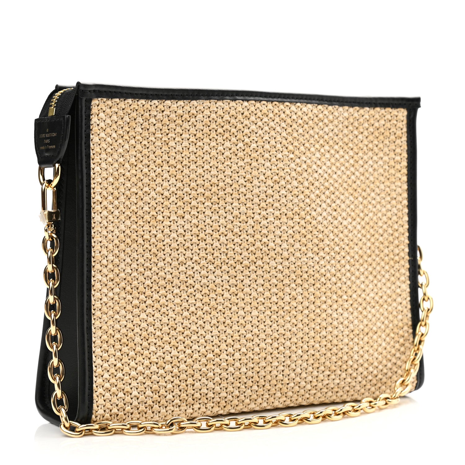 Louis Vuitton Raffia Calfskin Monogram Giant Pouch 2 of 8