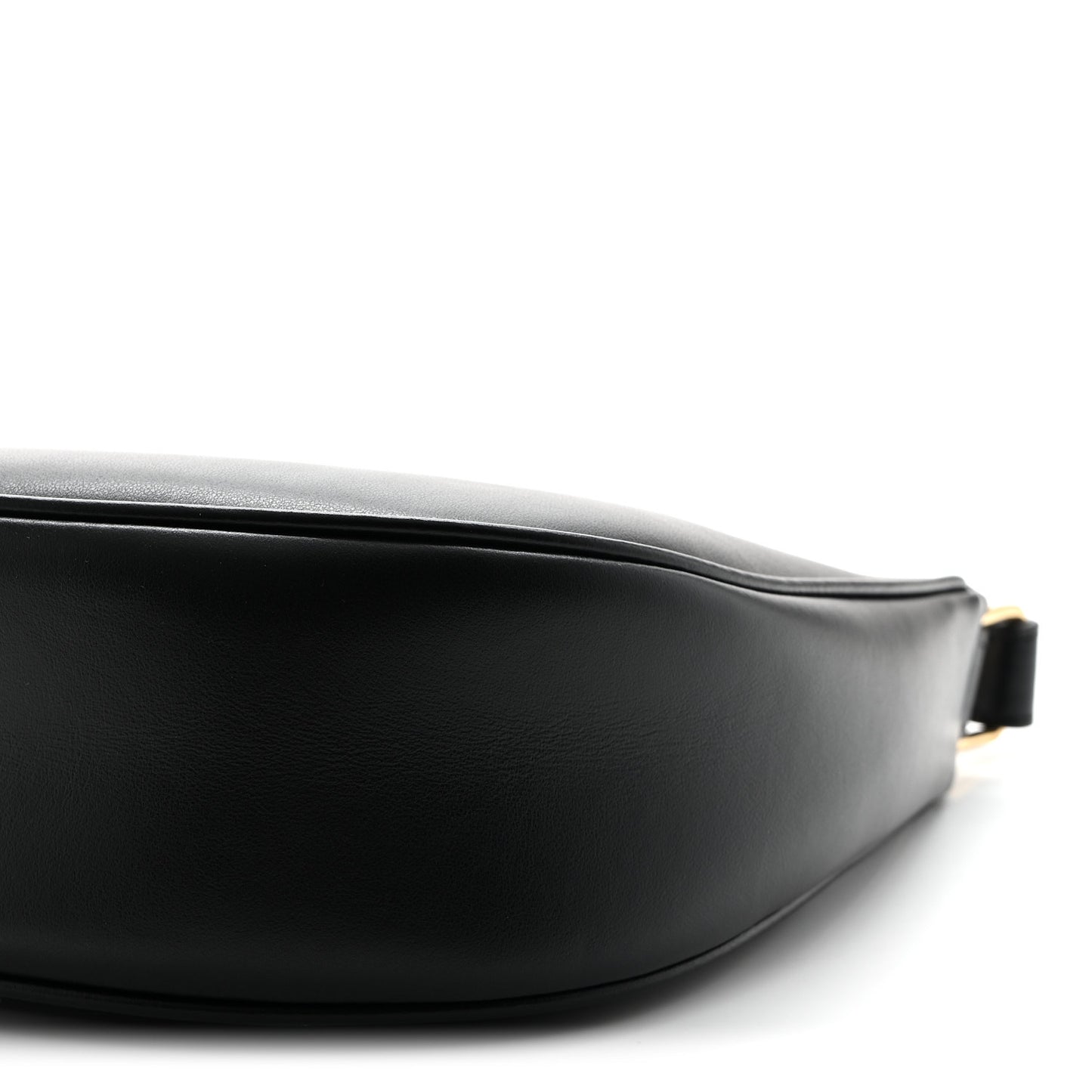 Smooth Calfskin Medium Strap Ava Triomphe Shoulder Bag Black