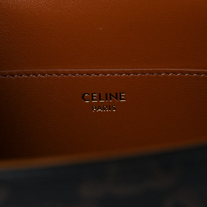 Celine Triomphe Canvas Calfskin Tabou Clutch on Strap Tan 8 of 8