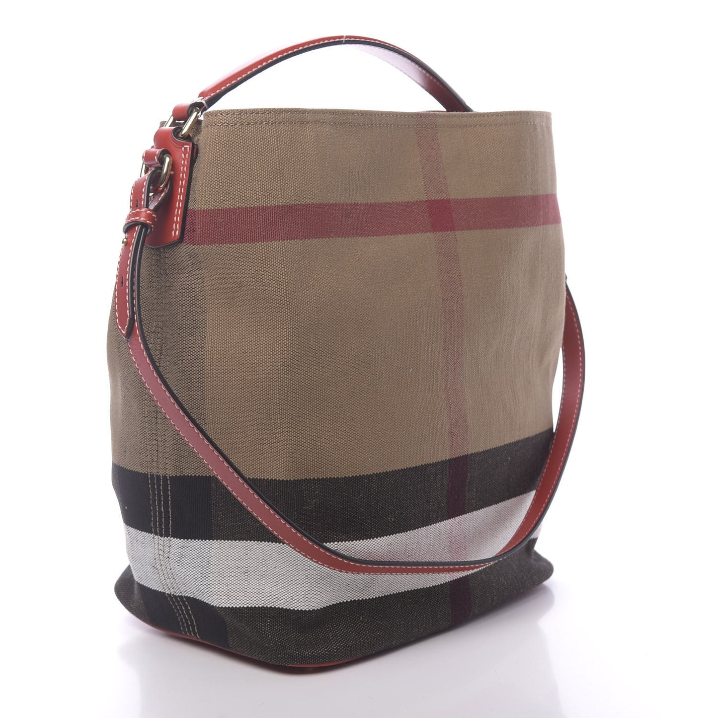Canvas Mega Check Medium Ashby Hobo Cadmium Red