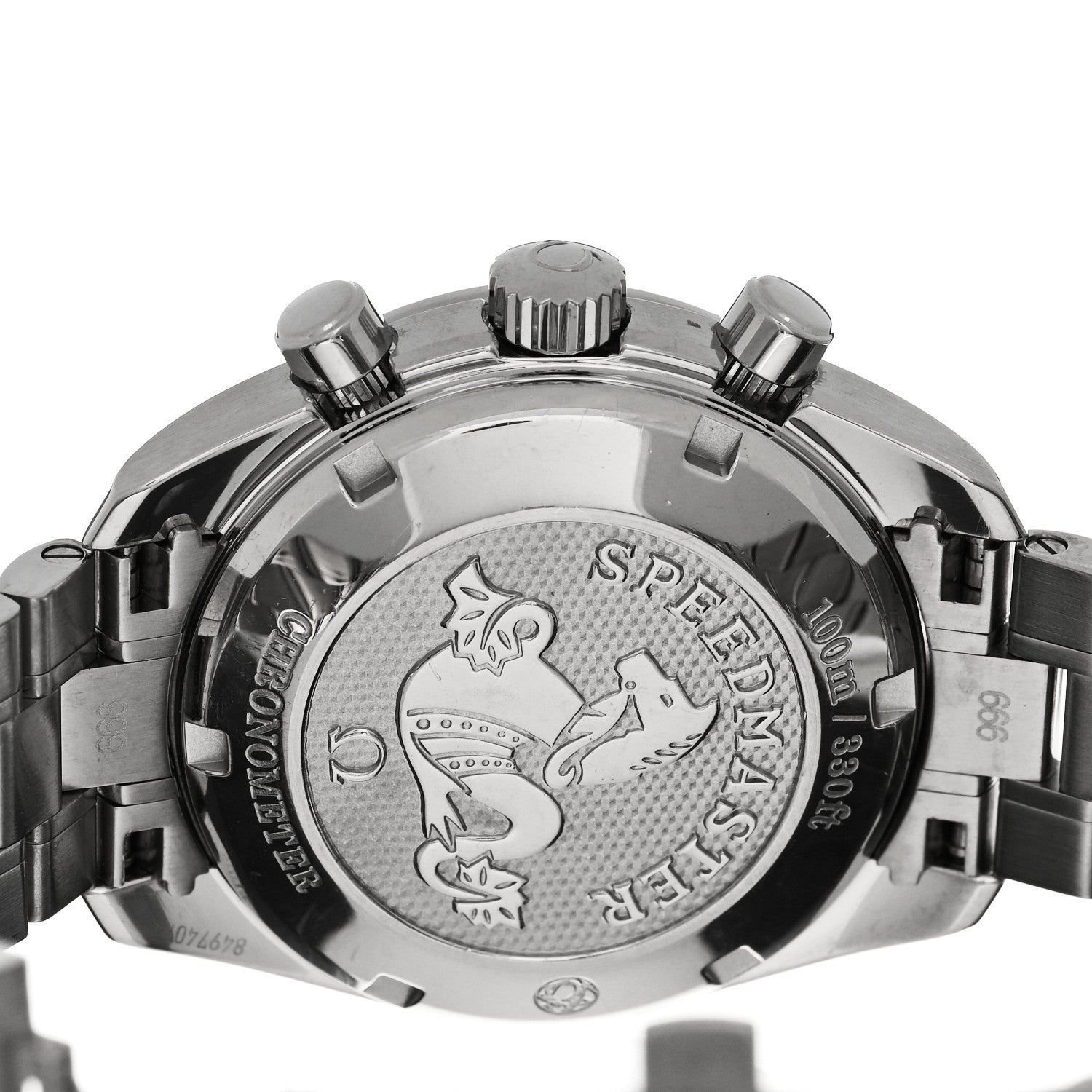Omega Stainless Steel Diamond Bezel Mother of Pearl 38mm Speedmaster Chronograph Automatic Watch 324.15.38.40.05.001 4 of 5