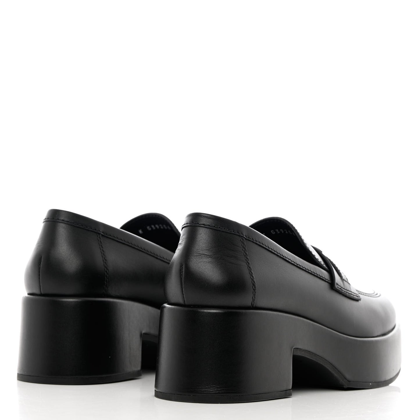 Calfskin CC Platform Loafers 39.5 Black