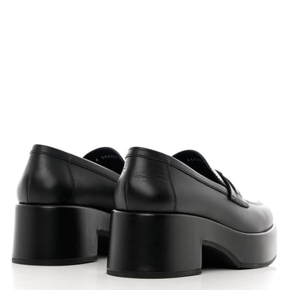 Chanel Calfskin CC Platform Loafers 39.5 Black 4 of 12