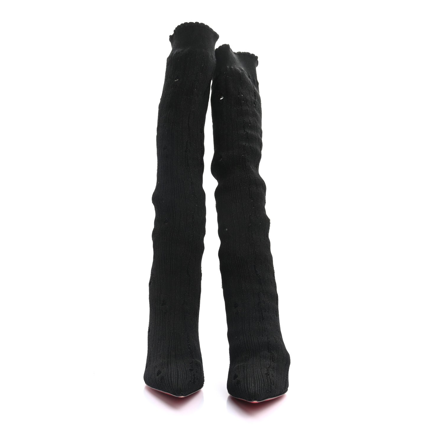 Tricot Lurex Sandrine 80 Sock Knee Boots 38.5 Black