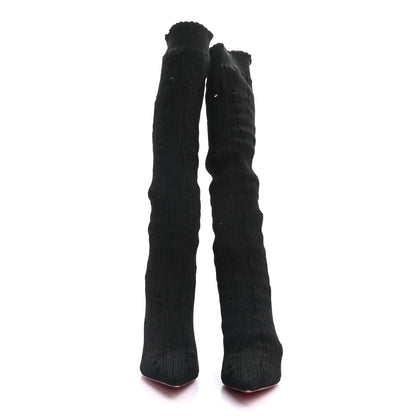 Christian Louboutin Tricot Lurex Sandrine 80 Sock Knee Boots 38.5 Black 2 of 10