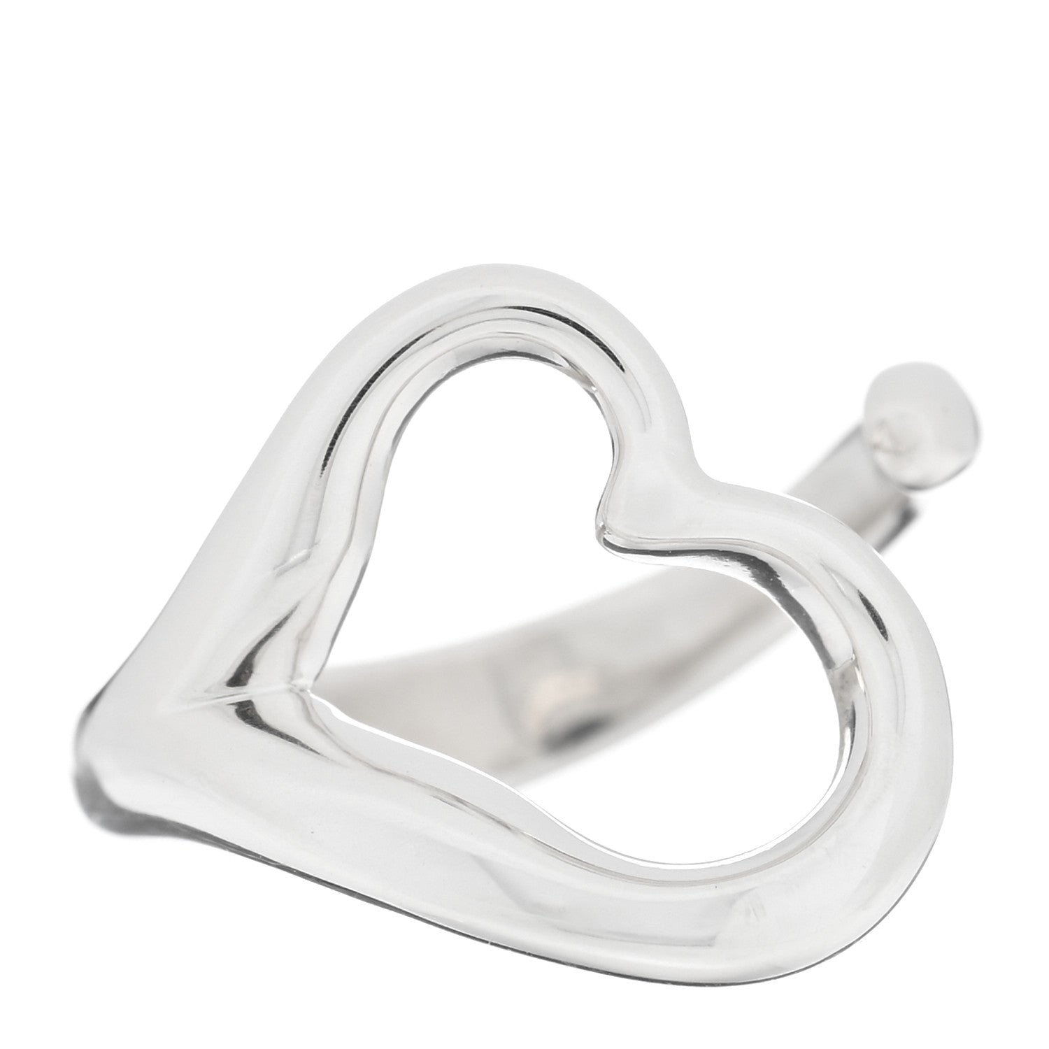 Tiffany Sterling Silver Elsa Peretti Open Heart Ring 49 4.75 1 of 4