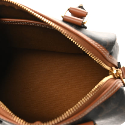 Celine Triomphe Canvas Calfskin Small Boston Bag Tan 5 of 9