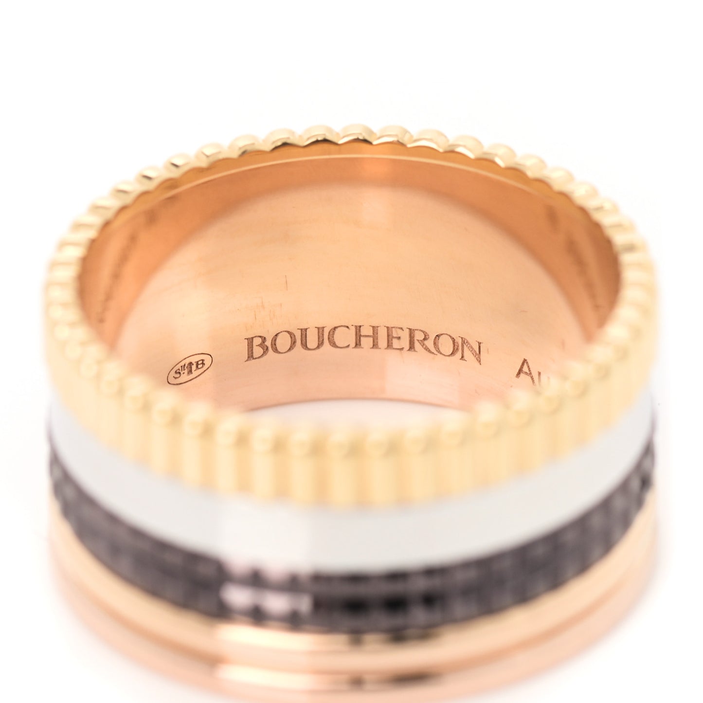 18K Pink Yellow White Gold PVD Large Quatre Classique Ring 60 9