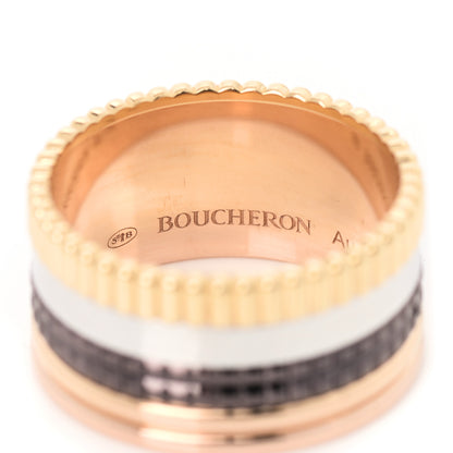 Boucheron 18K Pink Yellow White Gold PVD Large Quatre Classique Ring 60 9 4 of 8