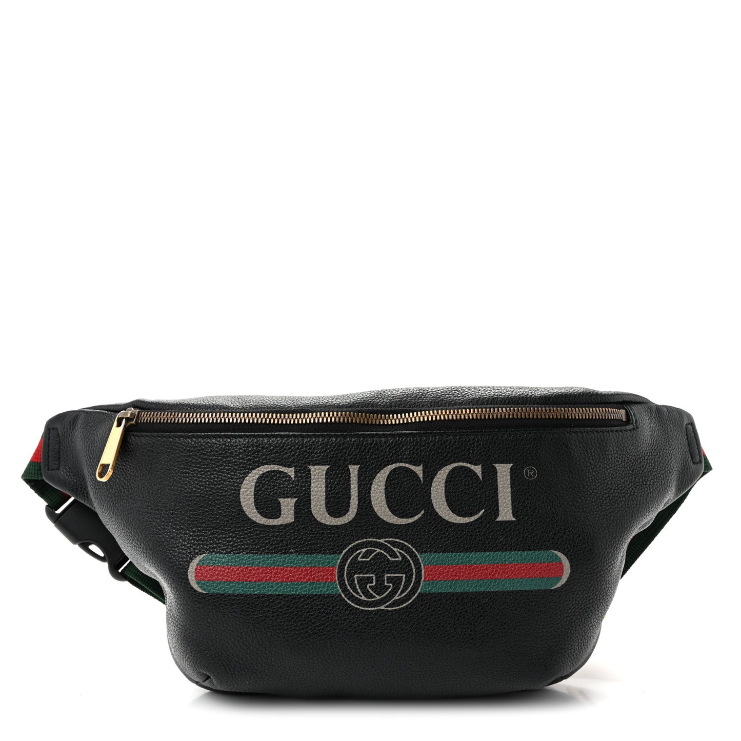 Grained Calfskin Logo Belt Bag Black