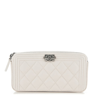 Chanel Caviar Quilted Small Boy Clutch With Chain Ivory 1 of 8