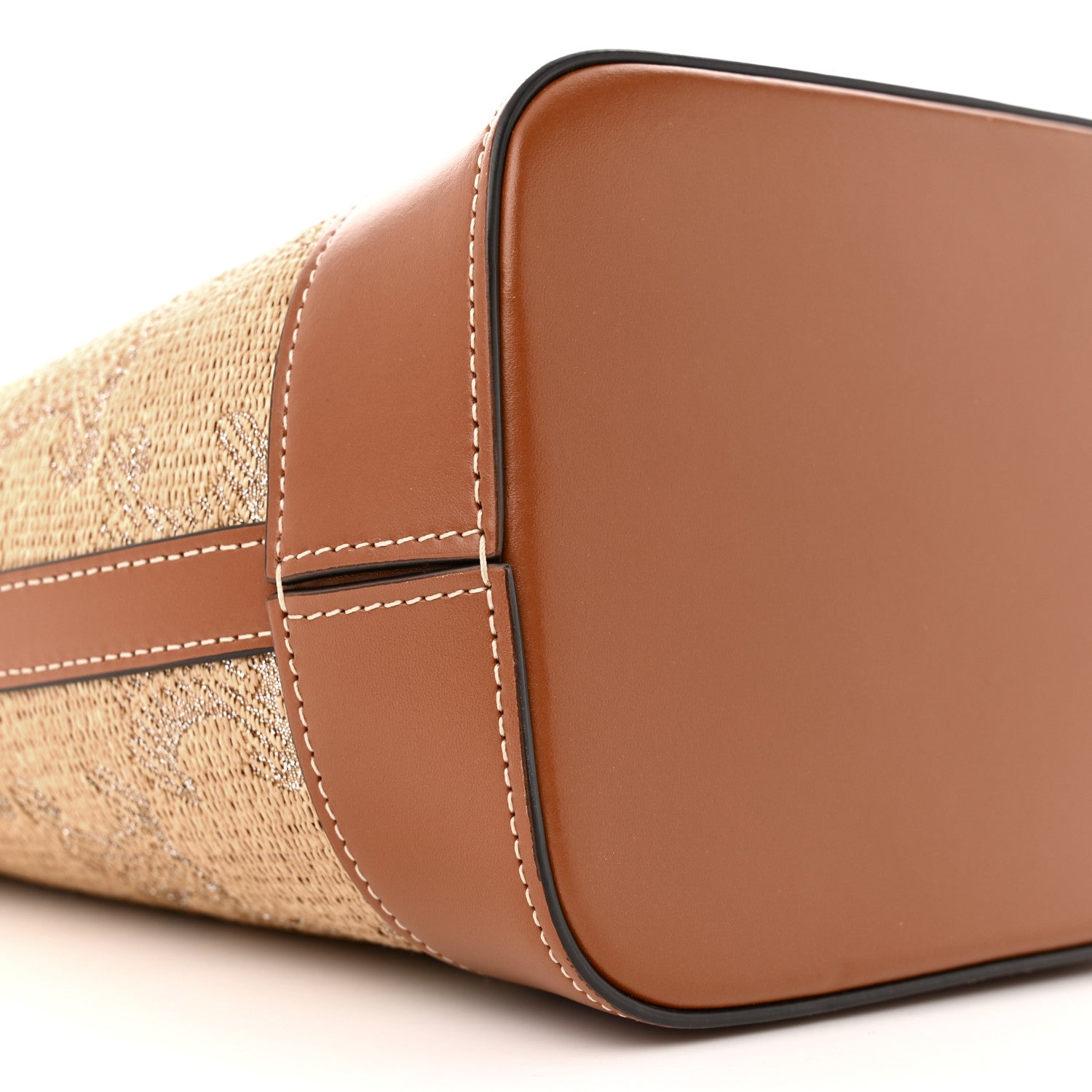 Celine Canvas Calfskin Triomphe Small Bucket Bag Natural Tan 9 of 11
