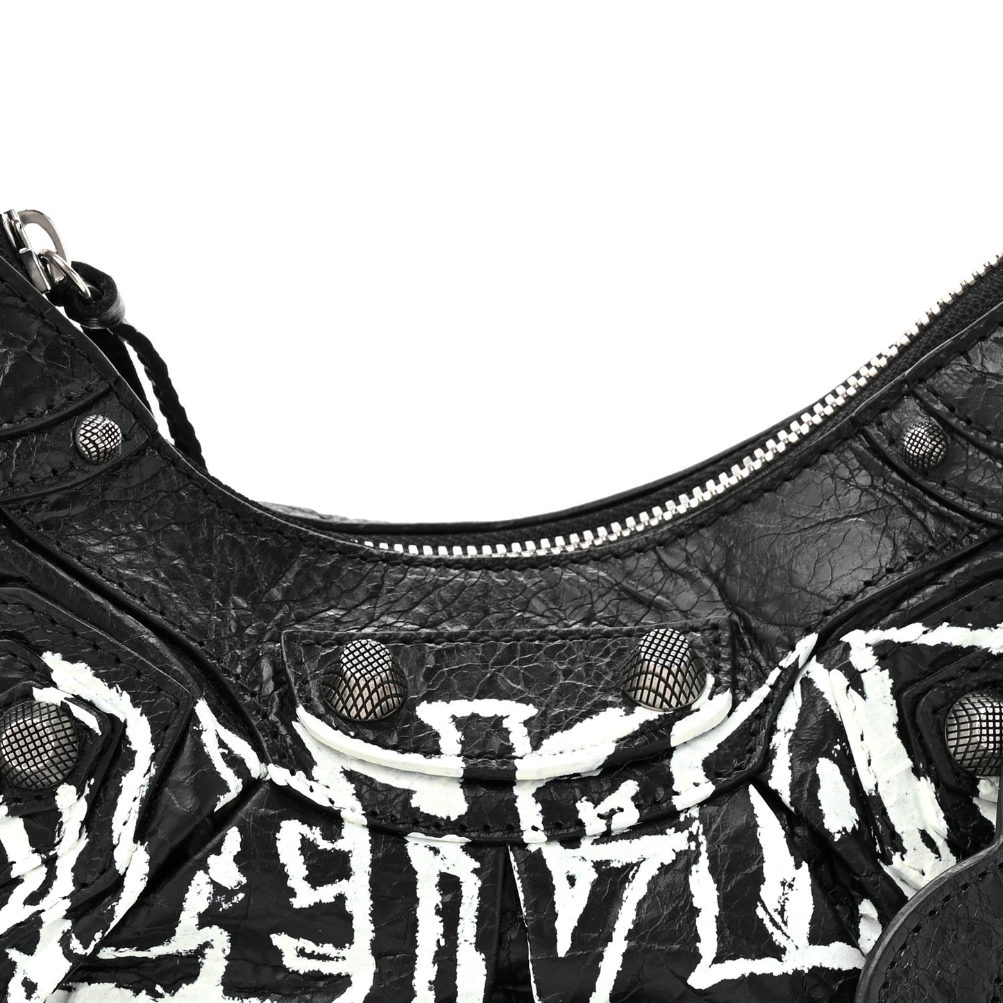 Agneau Arena Lunar New Year Graffiti Logo Le Cagole Shoulder Bag XS Black