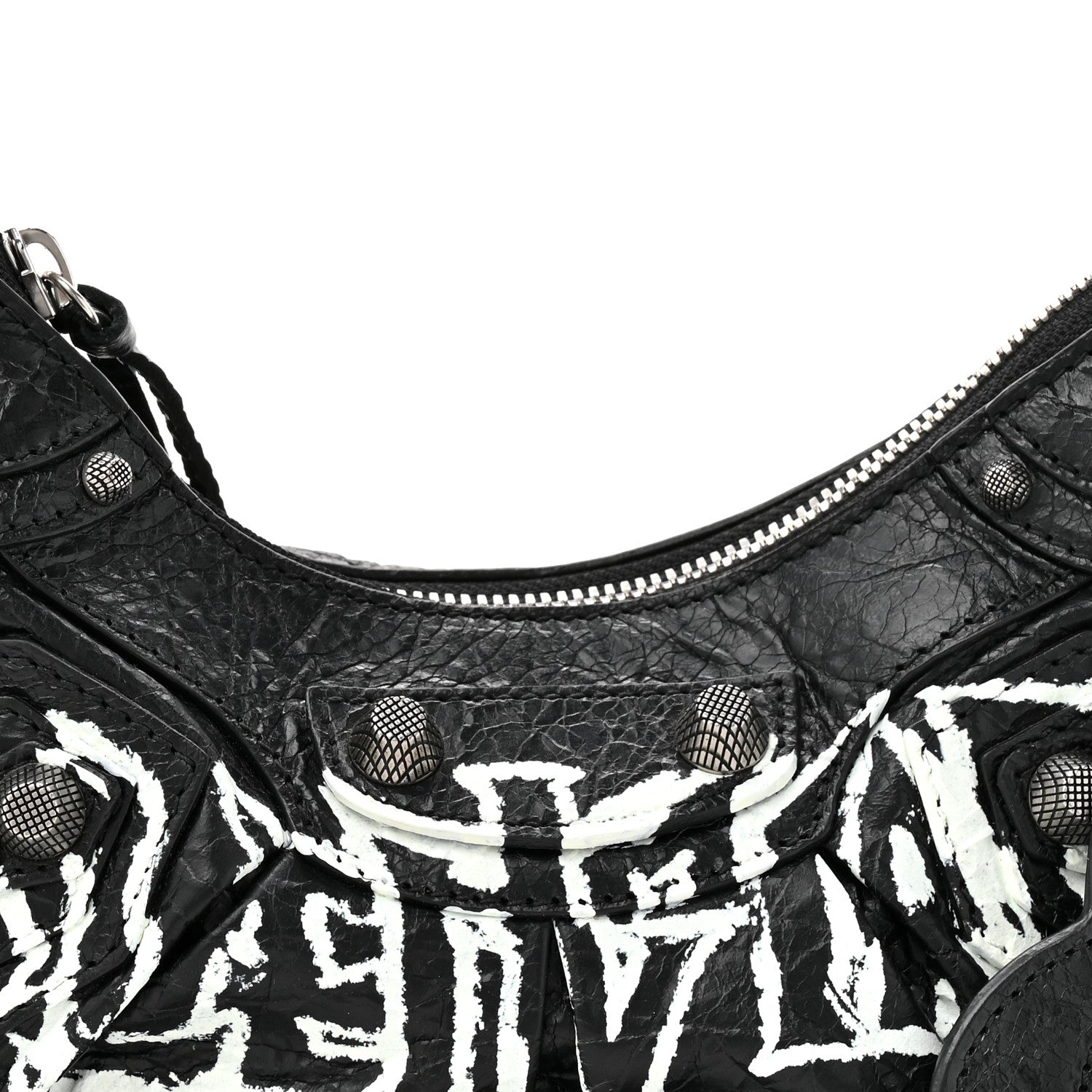 Balenciaga Agneau Arena Lunar New Year Graffiti Logo Le Cagole Shoulder Bag XS Black 9 of 11