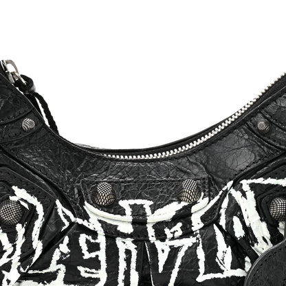 Balenciaga Agneau Arena Lunar New Year Graffiti Logo Le Cagole Shoulder Bag XS Black 9 of 11