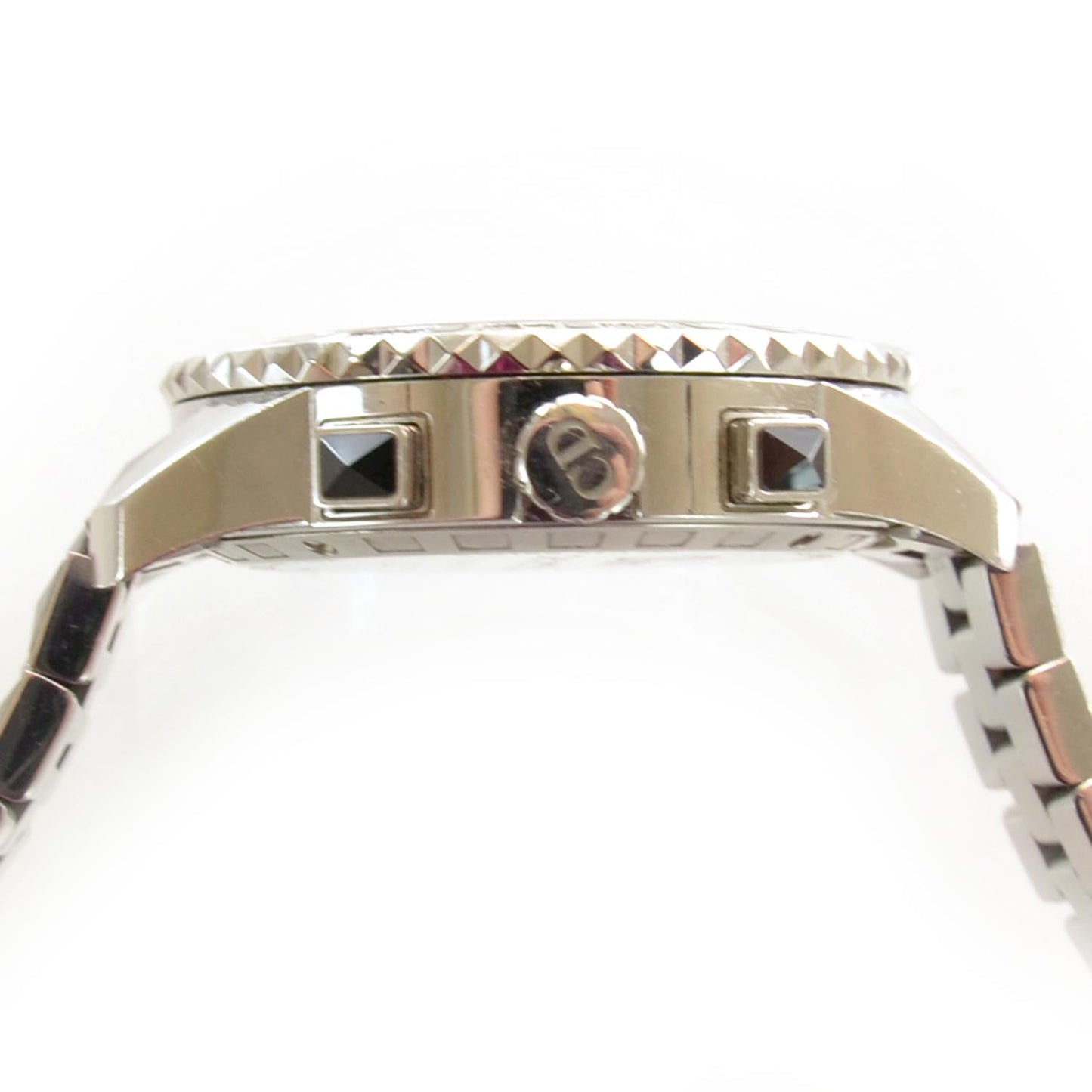 Stainless Steel Diamond Sapphire 33mm Christal Chronograph Quartz Watch Black