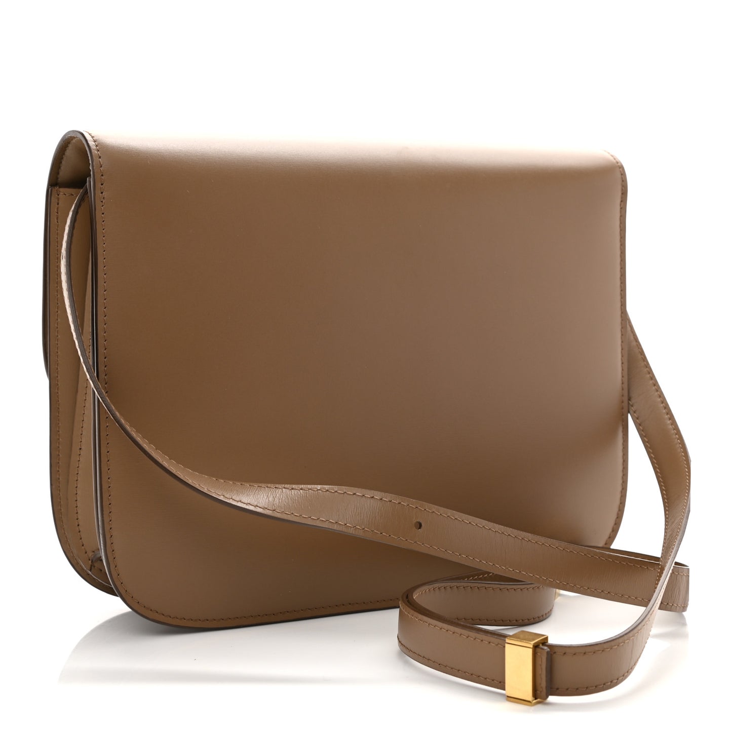 Box Calfskin Medium Classic Box Flap Bag Taupe