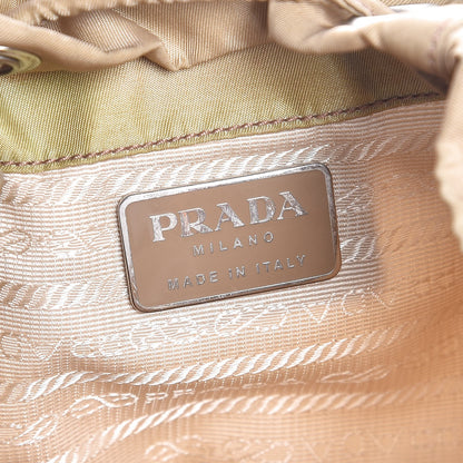 Prada Nylon Vela Mini Cinch Backpack Beige 6 of 9