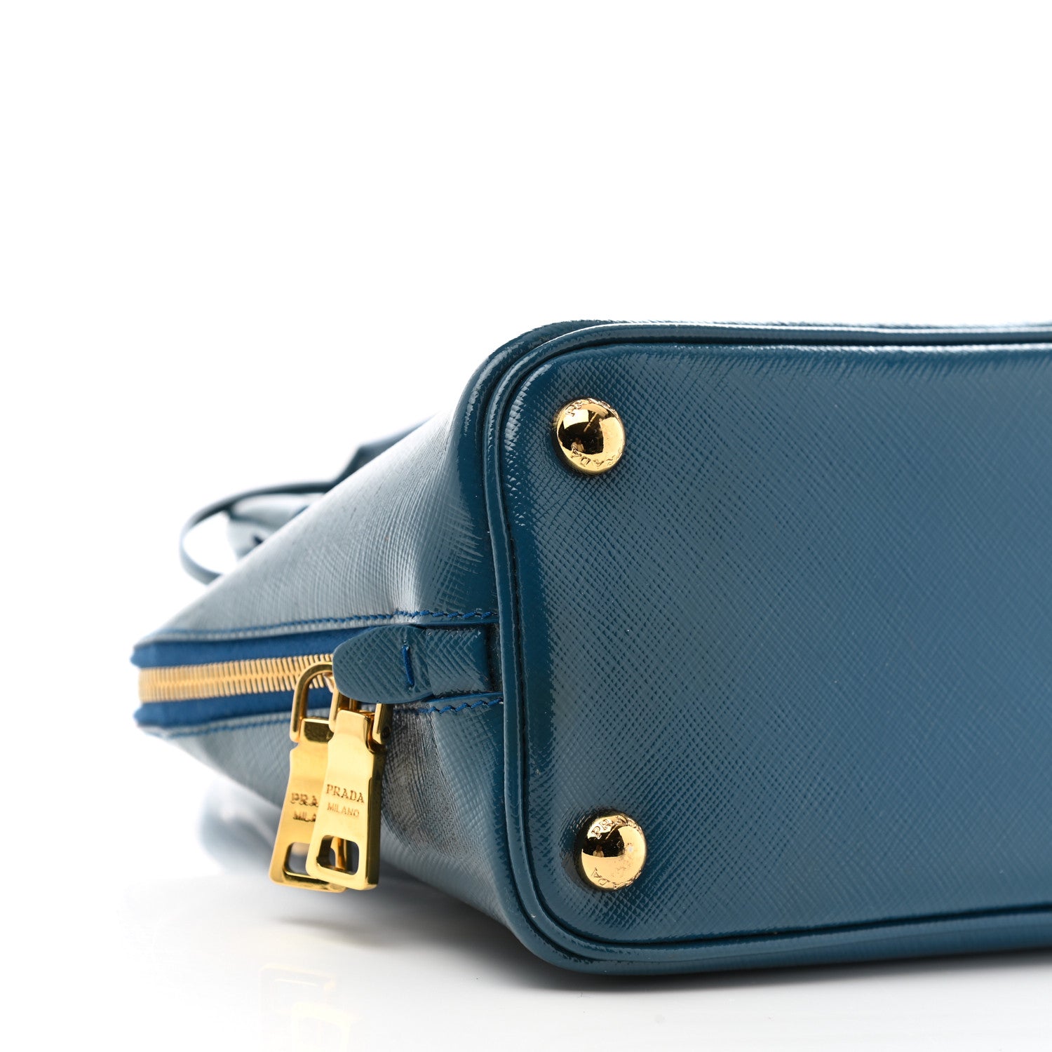 Prada Saffiano Vernice Small Promenade Tote Azzurro 9 of 10