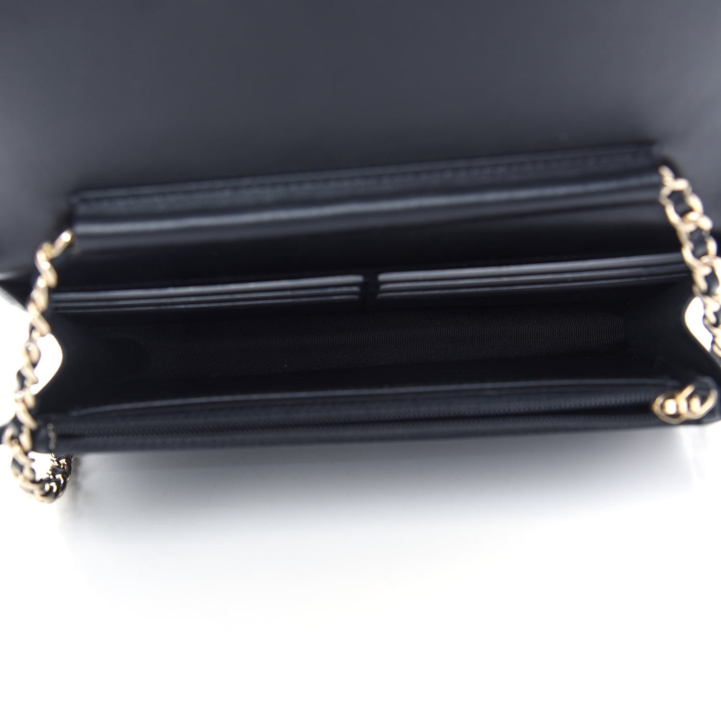 Lambskin Quilted All About Chanel Wallet On Chain WOC Black