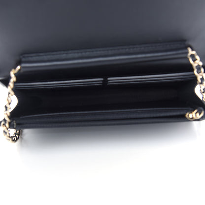 Chanel Lambskin Quilted All About Chanel Wallet On Chain WOC Black 5 of 10