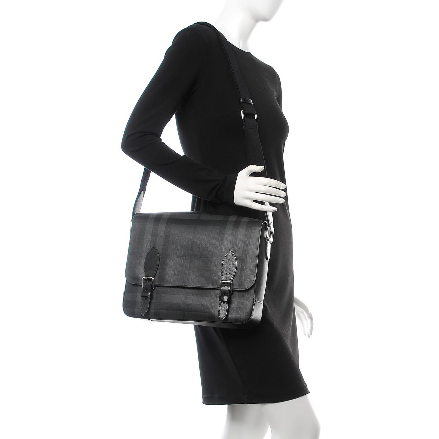 Smoked Check Medium Hendley Messenger Bag Black
