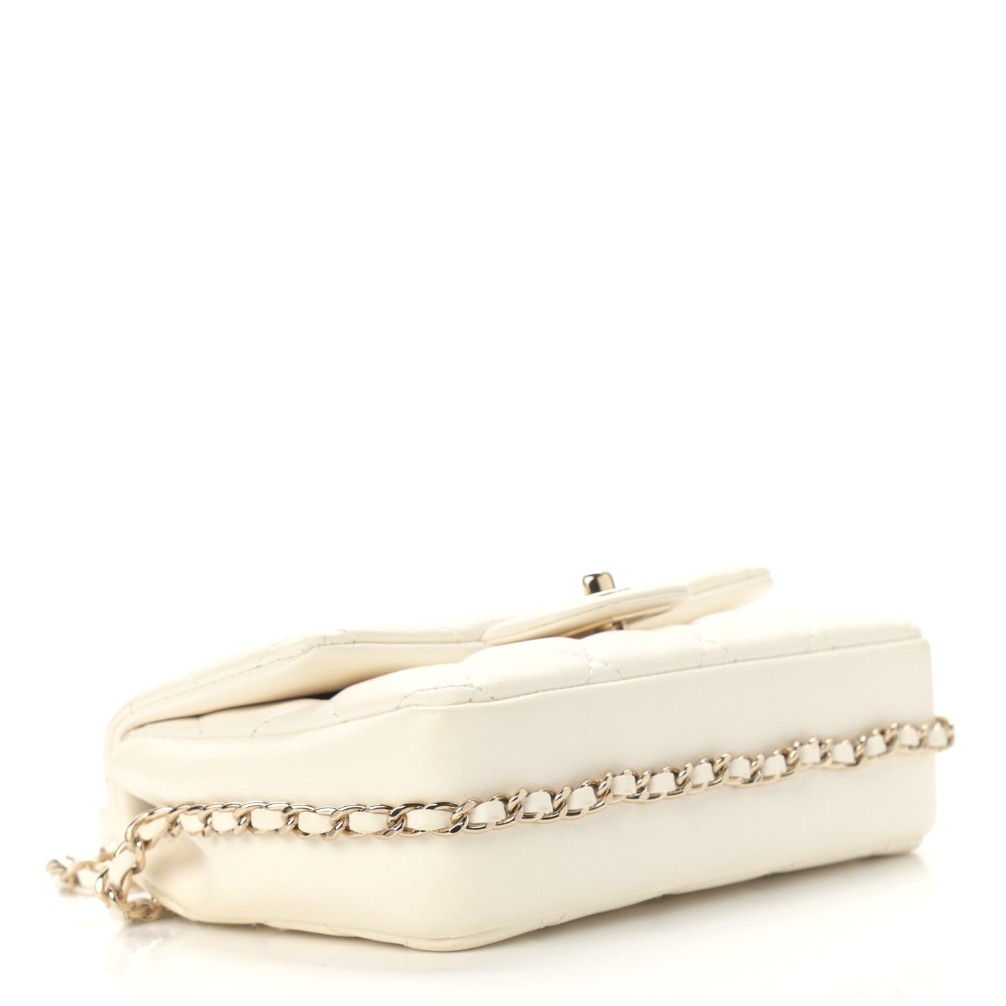 Lambskin Quilted Mini My Precious Flap White