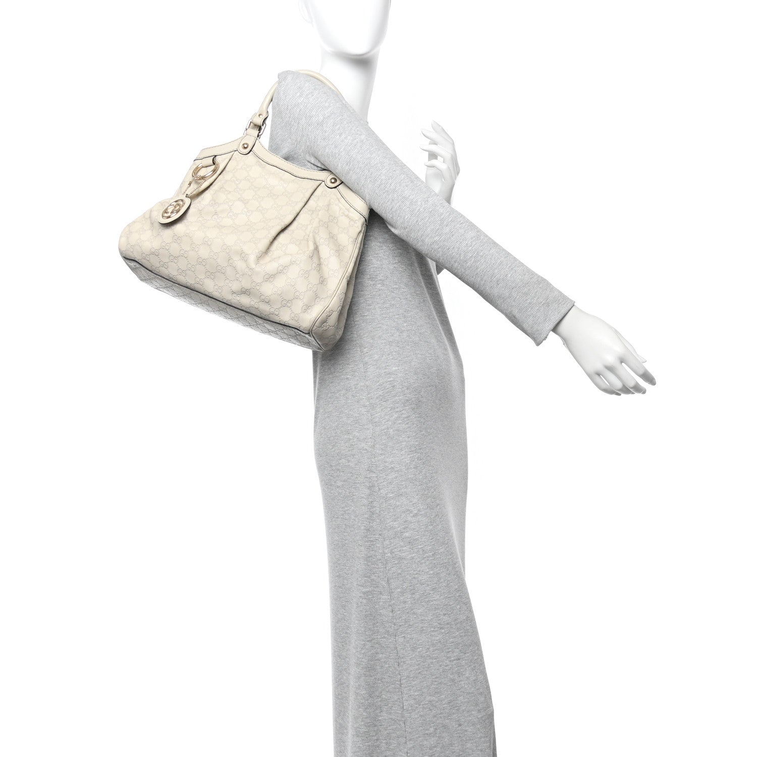 Gucci Guccissima Medium Sukey Tote Mystic White 2 of 15