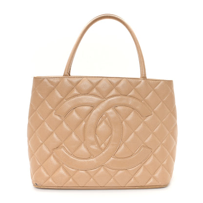 Chanel Caviar Quilted Medallion Tote Beige 1 of 13