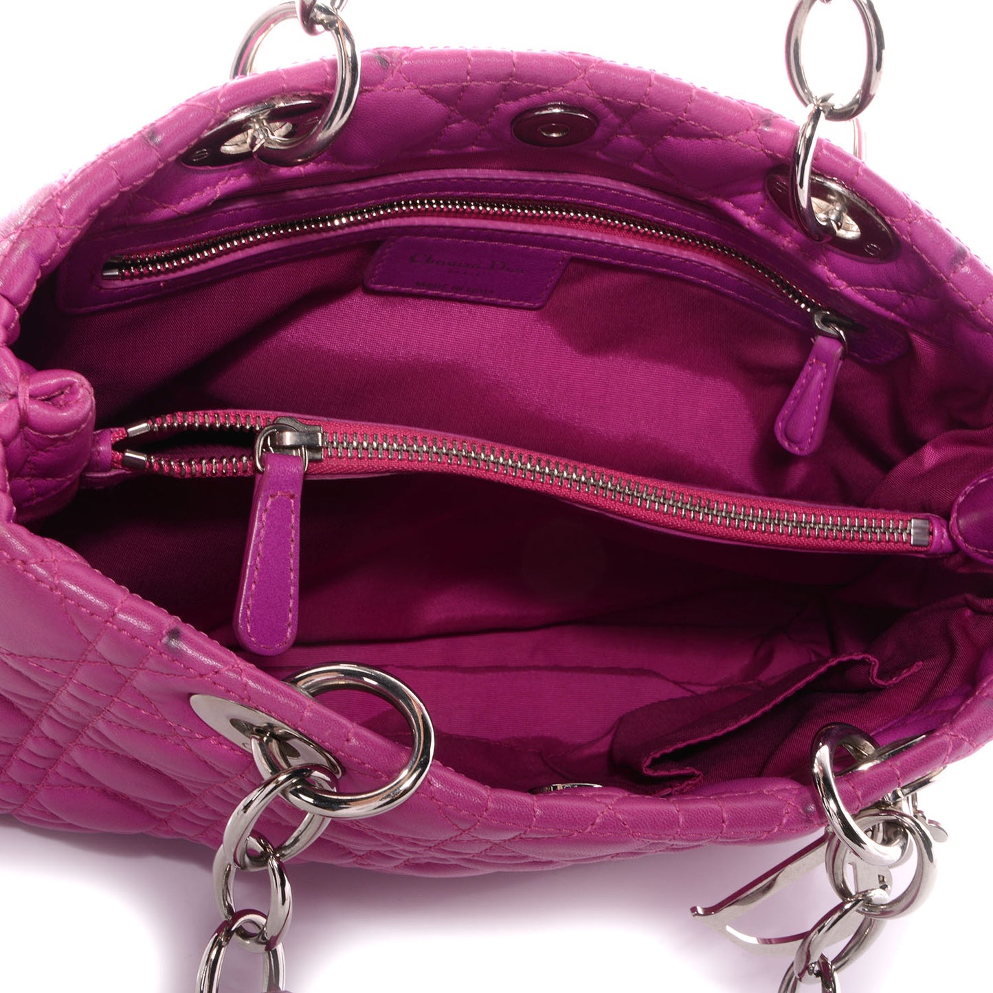 Lambskin Cannage Dior Soft Shopping Tote Pink