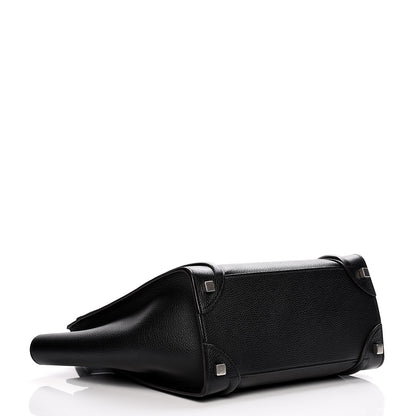 Celine Drummed Calfskin Micro Luggage Black 4 of 9