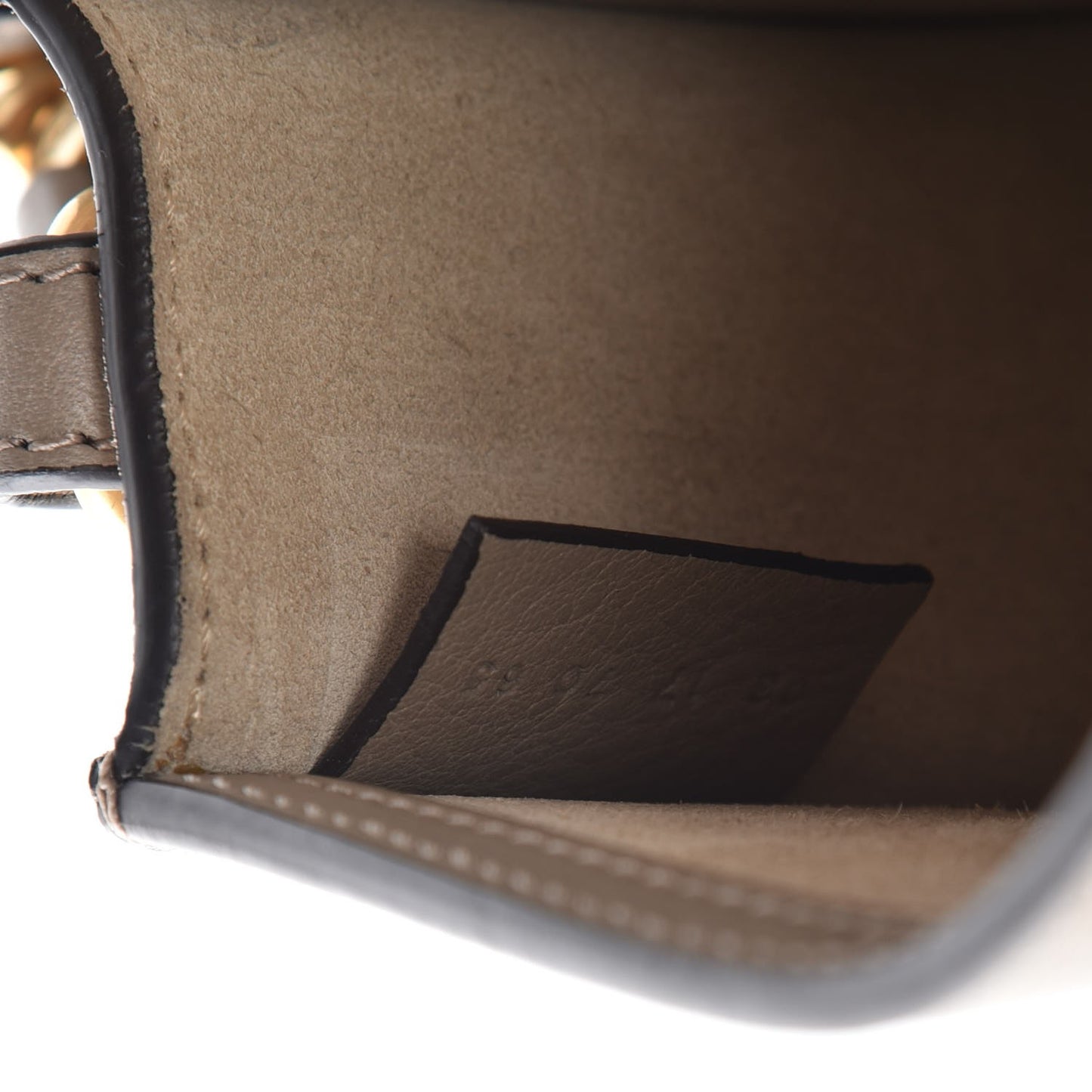 Calfskin Suede Small Nile Bracelet Bag Motty Grey