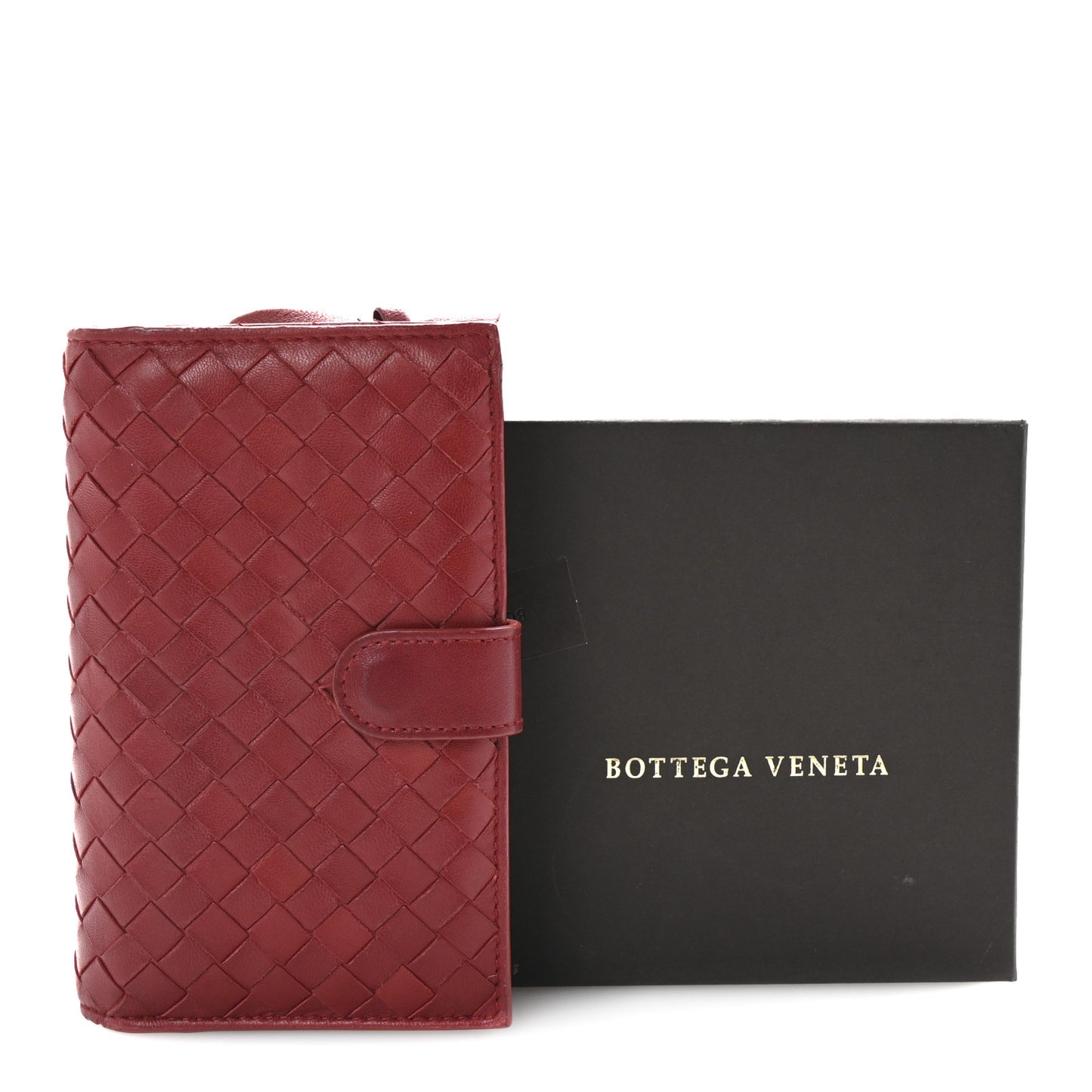 Nappa Intrecciato Continental Flap Wallet Red