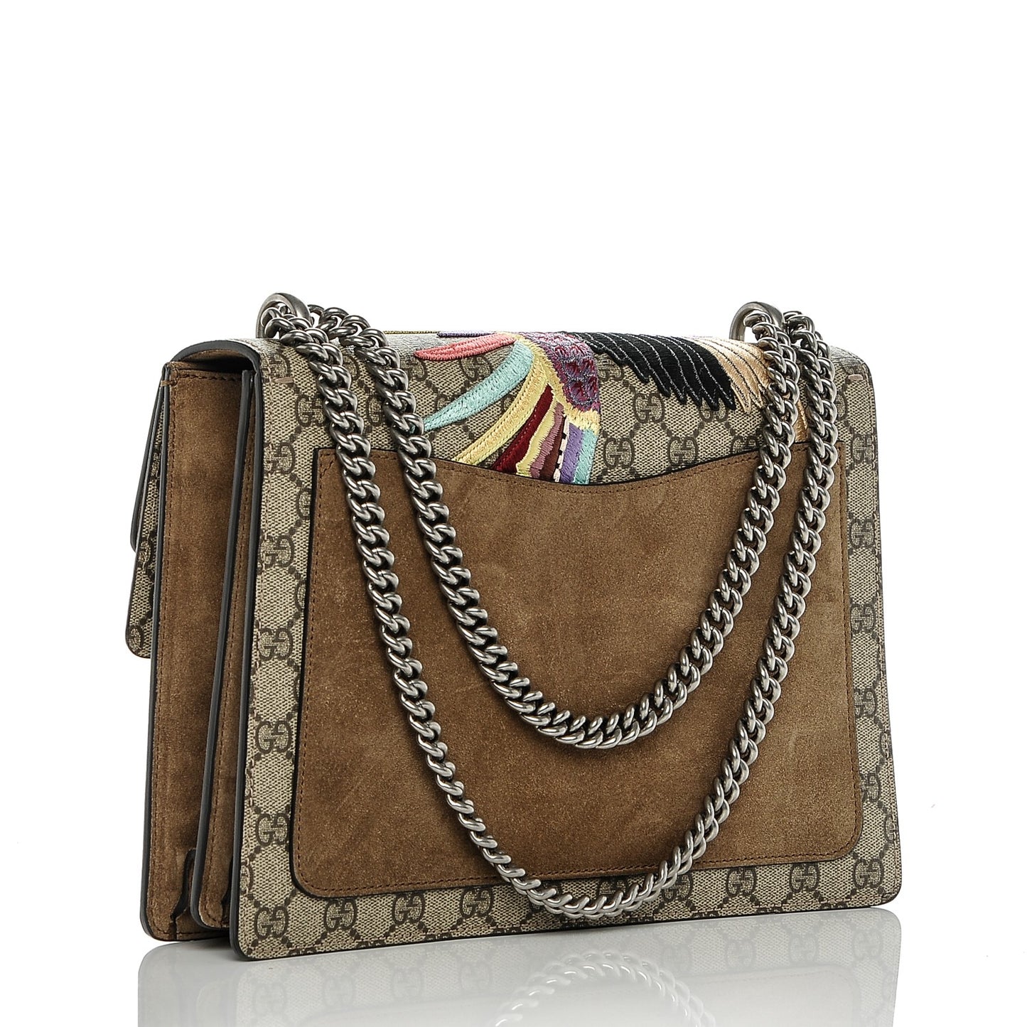 GG Supreme Monogram Embroidered Medium Dionysus Shoulder Bag Taupe