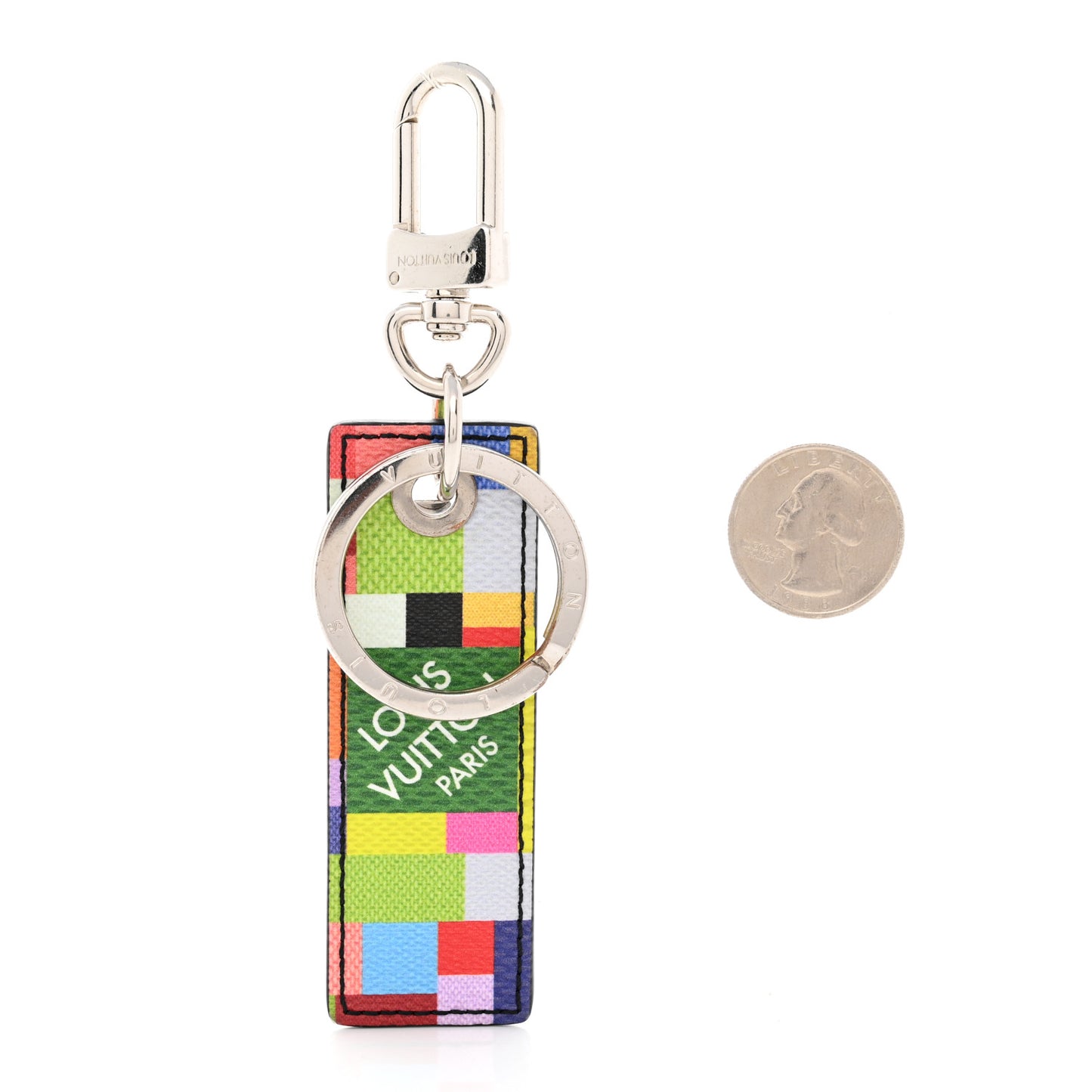 Damier Porte Cles Bag Charm Key Holder Multicolor