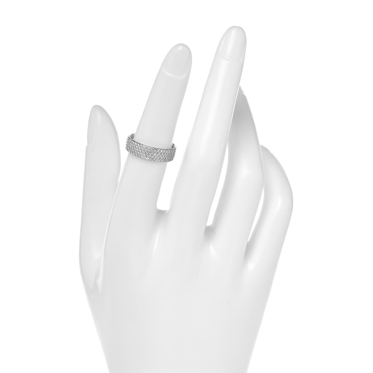 18K White Gold Diamond Metro Five-Row Ring 50 5.5
