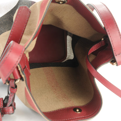 Burberry Canvas Mega Check Mini Ashby Tassel Crossbody Burgundy Red 5 of 8