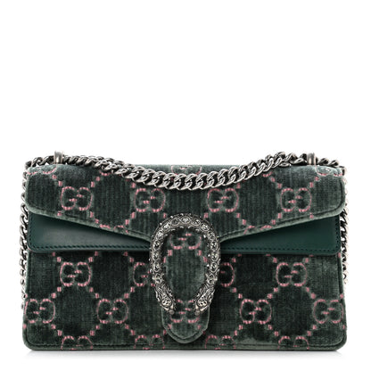 Gucci Velvet Moon Calfskin Crystal GG Monogram Small Dionysus Shoulder Bag Avio Dusty Pink Black Diamond 1 of 9