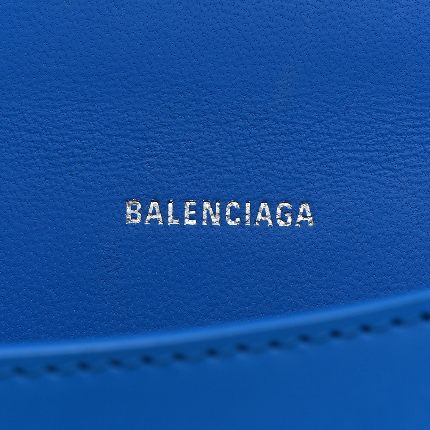 Shiny Box Calfskin Tonal B Hourglass Top Handle Bag XS Screen Blue