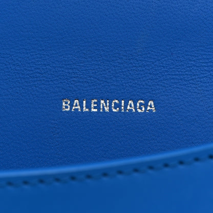 Balenciaga Shiny Box Calfskin Tonal B Hourglass Top Handle Bag XS Screen Blue 6 of 10