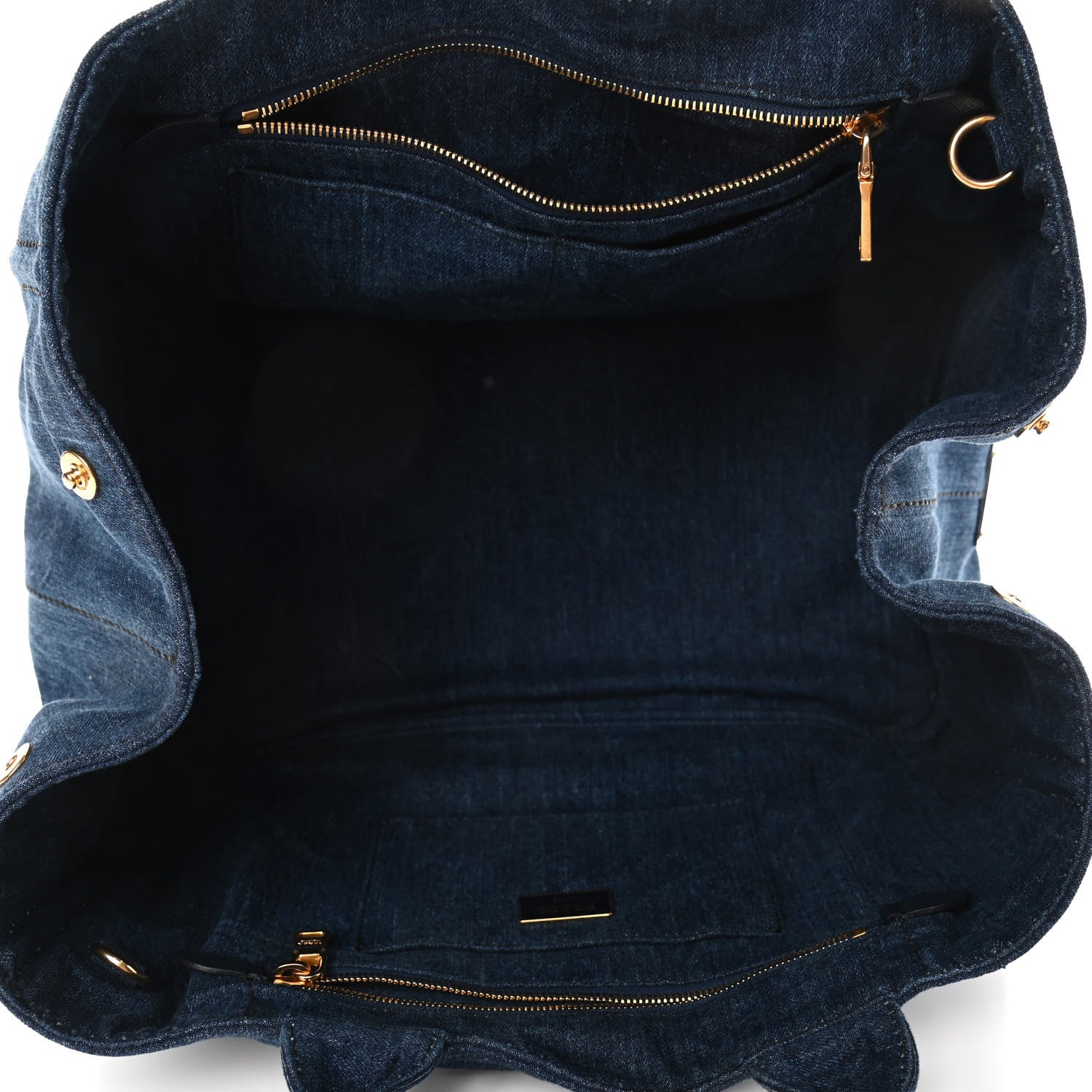 Prada Denim Logo Tote Avio 4 of 4