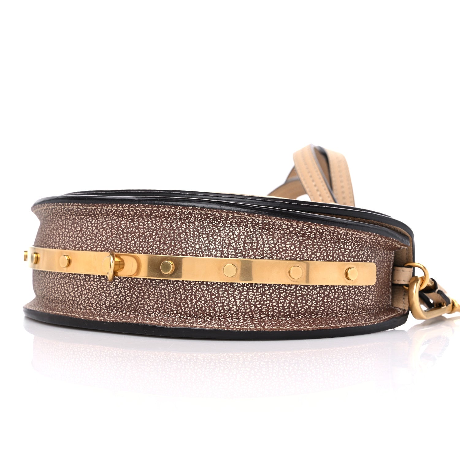Chloe Metallic Calfskin Small Nile Bracelet Minaudiere Bag Gold 8 of 8