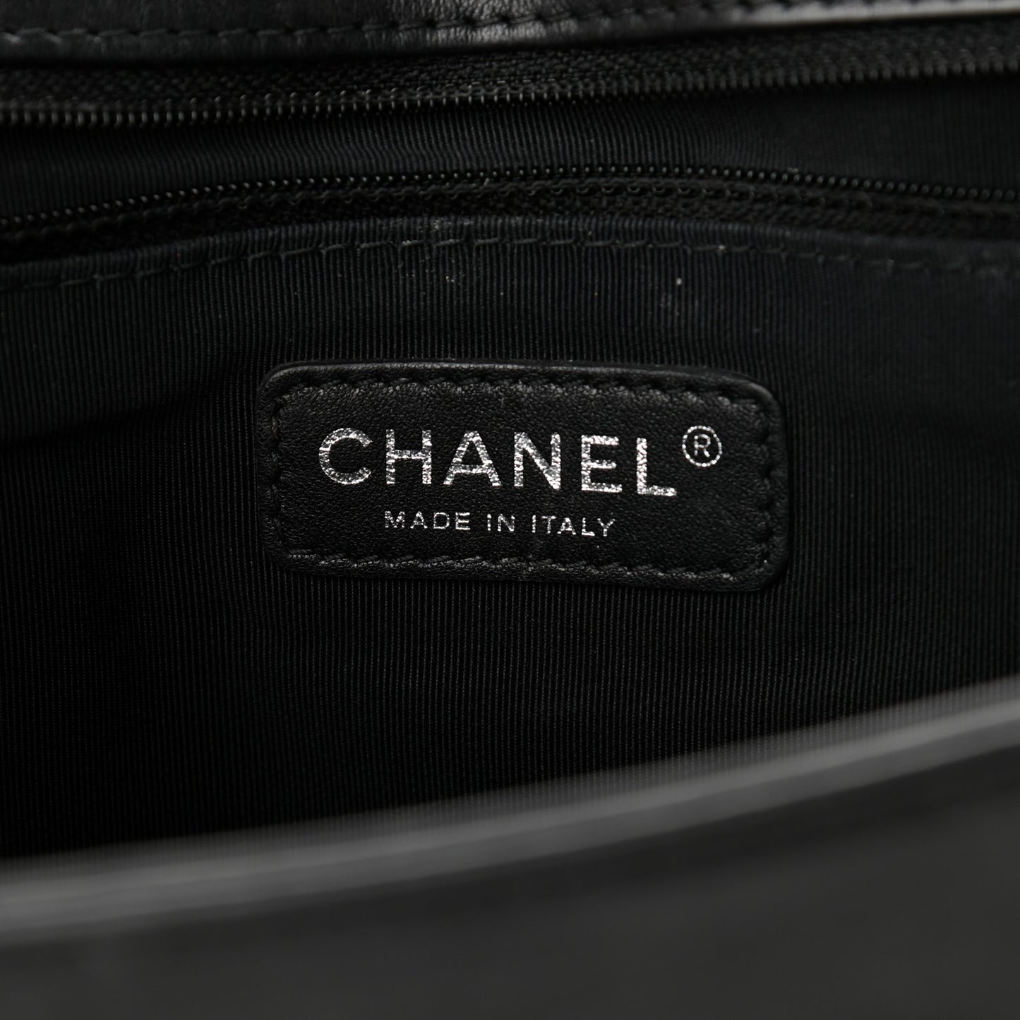 Lambskin Quilted Large Boy Flap Black