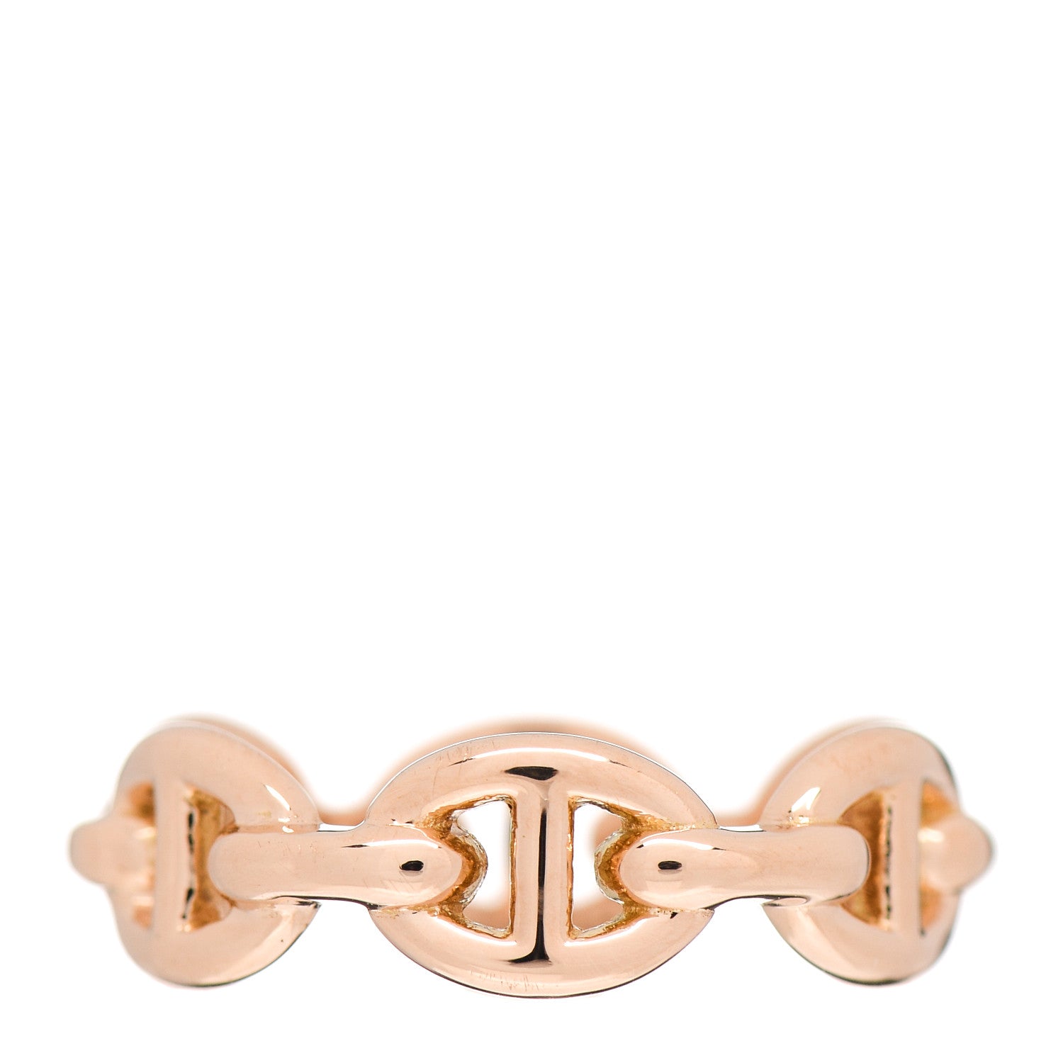 Hermes 18K Rose Gold PM Chaine D'Ancre Enchainee Ring 51 5.75 3 of 5